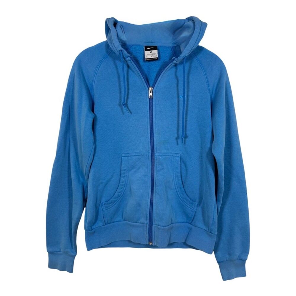 Nike Full Zip Hoodie Medium Carolina Blue AS-IS Cuff Wear, Fading